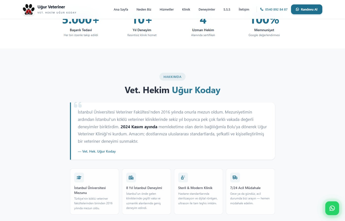 Bolu Uğur Veteriner Kliniği - Ekran Görüntüsü 2