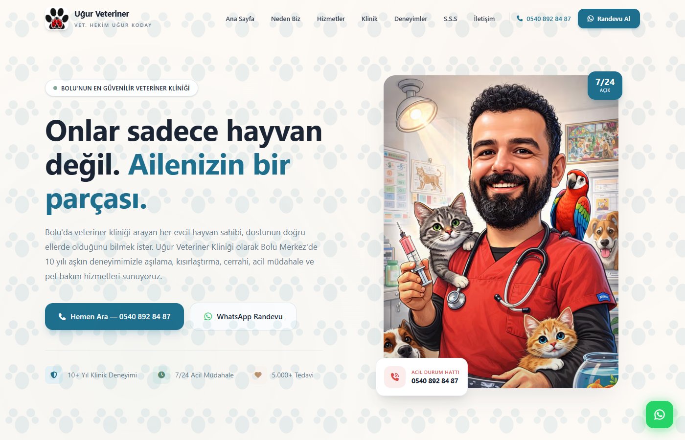Bolu Uğur Veteriner Kliniği - Ekran Görüntüsü 1